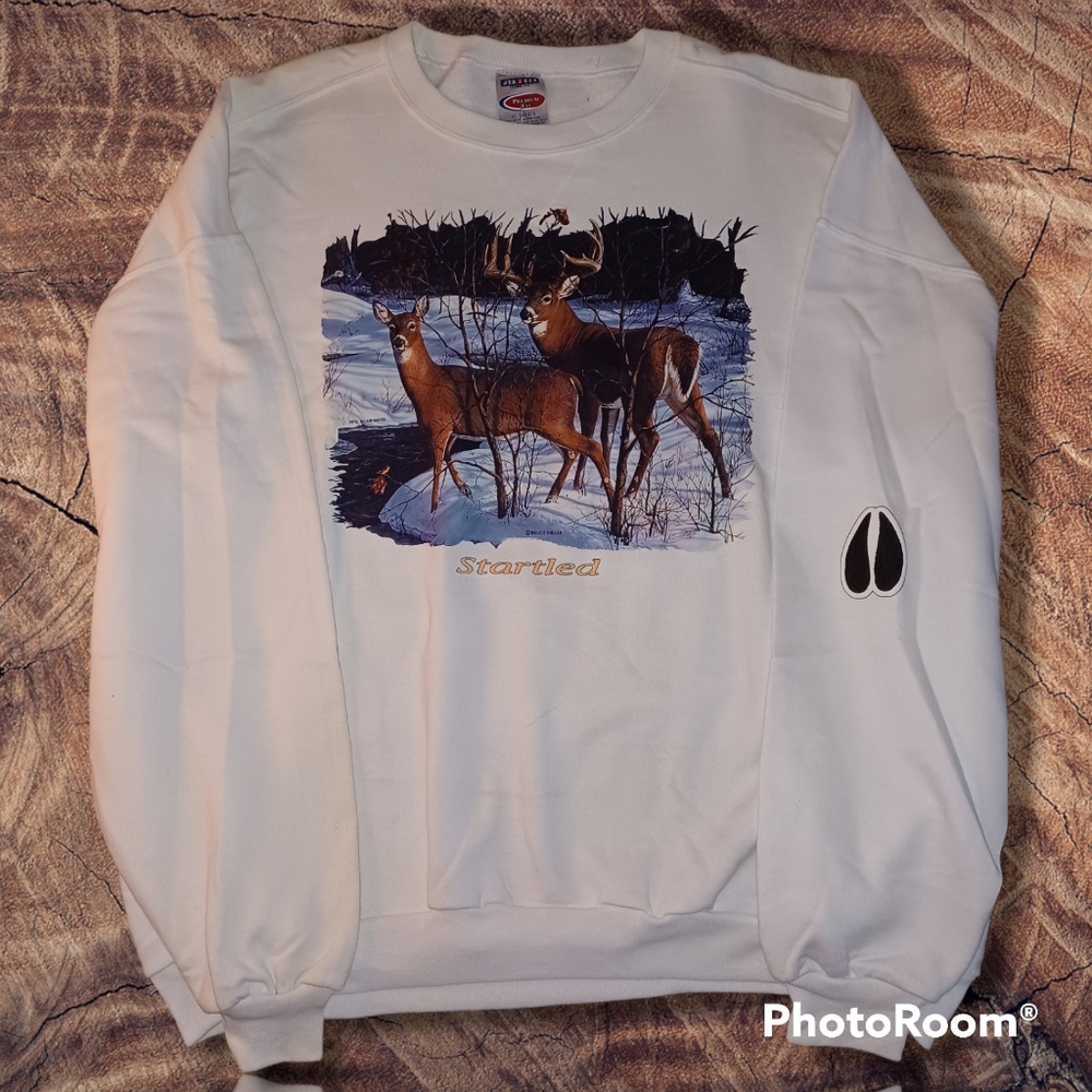 Startled Deer Adult 3XL Jerzees Outdoorsman Sweatshirt